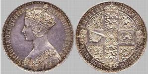 1 Крона(англійська) Сполучене королівство Великобританії та Ірландії (1801-1922) Срібло Вікторія (1819 - 1901)