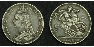 1 Крона(англійська) Сполучене королівство Великобританії та Ірландії (1801-1922) Срібло Вікторія (1819 - 1901)