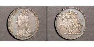 1 Крона(англійська) Сполучене королівство Великобританії та Ірландії (1801-1922) Срібло Вікторія (1819 - 1901)
