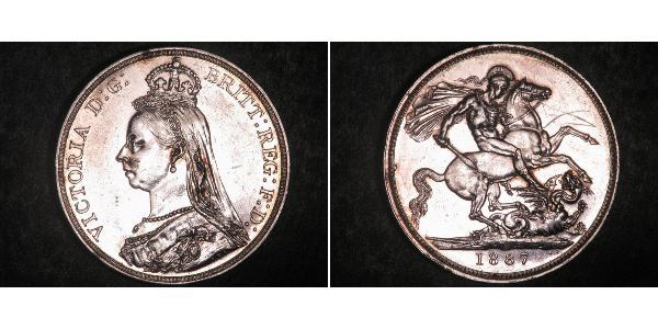 1 Крона(англійська) Сполучене королівство Великобританії та Ірландії (1801-1922) Срібло Вікторія (1819 - 1901)