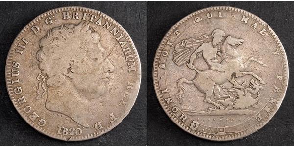 1 Крона(англійська) Сполучене королівство Великобританії та Ірландії (1801-1922) Срібло Георг III (1738-1820)