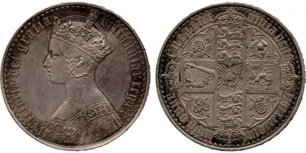 1 Крона(англійська) Сполучене королівство Великобританії та Ірландії (1801-1922) Срібло Вікторія (1819 - 1901)