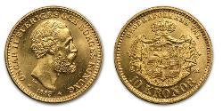 1 Krone United Kingdoms of Sweden and Norway (1814-1905) Oro Oscar II di Svezia (1829-1907)