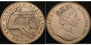 1 Крона Гибралтар  Елизавета II (1926-2022)