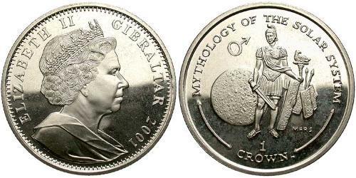 1 Крона Гибралтар  Елизавета II (1926-2022)