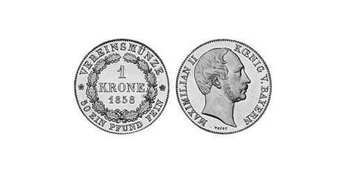 1 Крона Королівство Баварія (1806 - 1918) Золото Максиміліан II (король Баварії)(1811 - 1864)