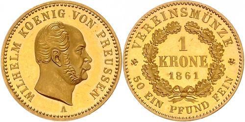 1 Крона Пруссия (королевство) (1701-1918) Золото Wilhelm I, German Emperor (1797-1888)