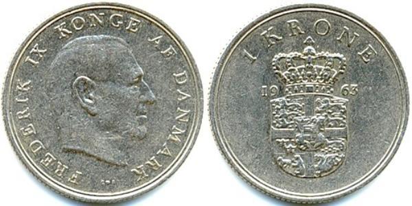 1 Крона Дания Никель/Медь Фредерик IX (1899 - 1972)