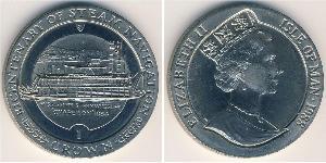 1 Крона Остров Мэн Никель/Медь Елизавета II (1926-2022)