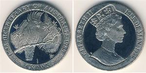 1 Крона Остров Мэн Никель/Медь Елизавета II (1926-2022)