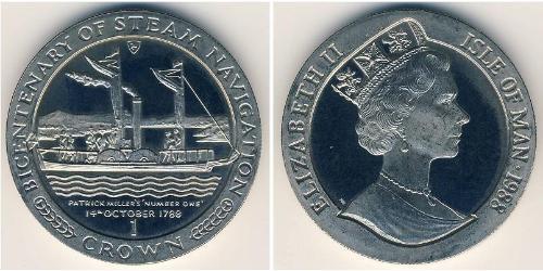 1 Крона Остров Мэн Никель/Медь Елизавета II (1926-2022)