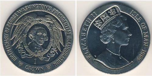 1 Крона Остров Мэн Никель/Медь Елизавета II (1926-2022)