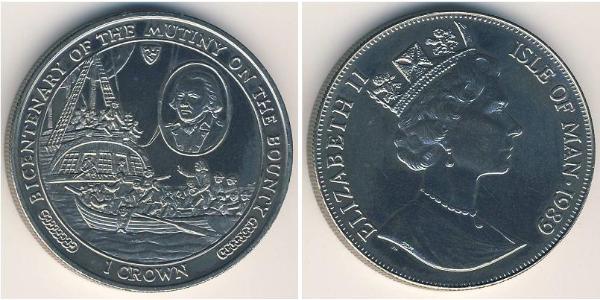 1 Крона Остров Мэн Никель/Медь Елизавета II (1926-2022)