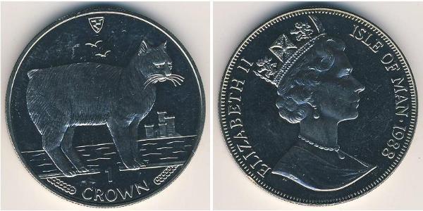 1 Крона Остров Мэн Никель/Медь Елизавета II (1926-2022)