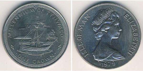1 Крона Остров Мэн Никель/Медь Елизавета II (1926-2022)