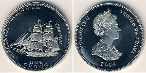 1 Крона Тристан-да-Кунья (острова) Никель/Медь Елизавета II (1926-2022)