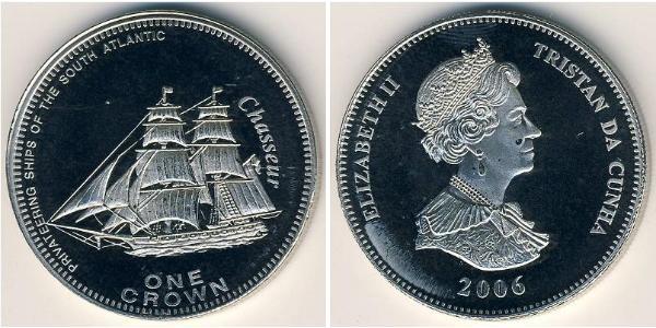 1 Крона Тристан-да-Кунья (острова) Никель/Медь Елизавета II (1926-2022)