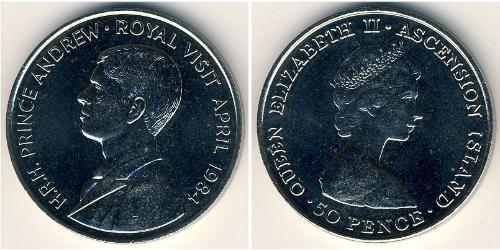1 Крона Острів Вознесіння Нікель/Мідь Єлизавета II (1926-2022)