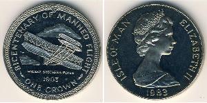 1 Крона Острів Мен Нікель/Мідь Єлизавета II (1926-2022)