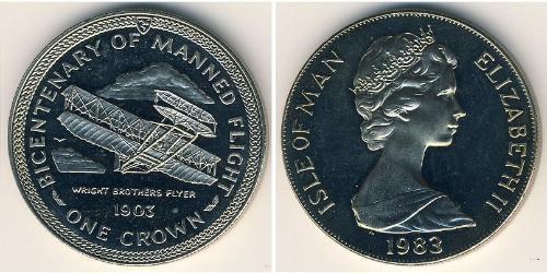 1 Крона Острів Мен Нікель/Мідь Єлизавета II (1926-2022)