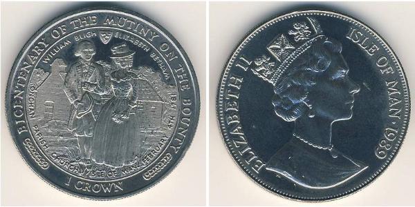 1 Крона Острів Мен Нікель/Мідь Єлизавета II (1926-2022)