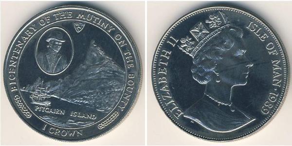1 Крона Острів Мен Нікель/Мідь Єлизавета II (1926-2022)