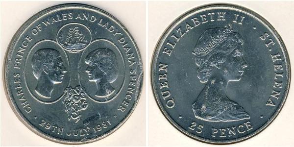 1 Крона Острів Святої Єлени (1981 - ) Нікель/Мідь 