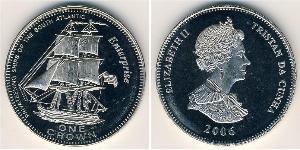 1 Крона Трістан-да-Кунья Нікель/Мідь Єлизавета II (1926-2022)