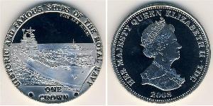 1 Крона Трістан-да-Кунья Нікель/Мідь Єлизавета II (1926-2022)
