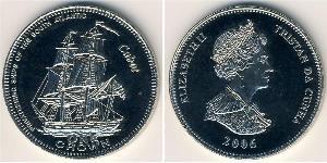 1 Крона Трістан-да-Кунья Нікель/Мідь Єлизавета II (1926-2022)
