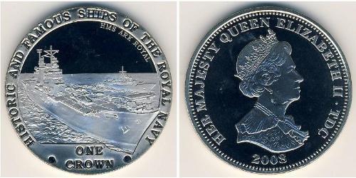 1 Крона Трістан-да-Кунья Нікель/Мідь Єлизавета II (1926-2022)