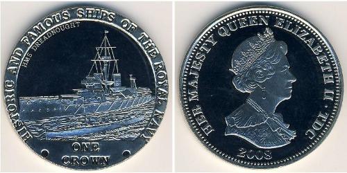 1 Крона Трістан-да-Кунья Нікель/Мідь Єлизавета II (1926-2022)