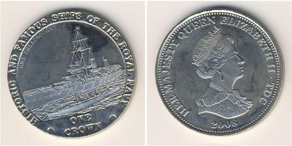 1 Крона Трістан-да-Кунья Нікель/Мідь Єлизавета II (1926-2022)