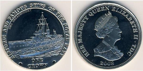 1 Крона Трістан-да-Кунья Нікель/Мідь Єлизавета II (1926-2022)