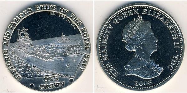 1 Крона Трістан-да-Кунья Нікель/Мідь Єлизавета II (1926-2022)