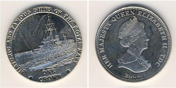 1 Крона Трістан-да-Кунья Нікель/Мідь Єлизавета II (1926-2022)