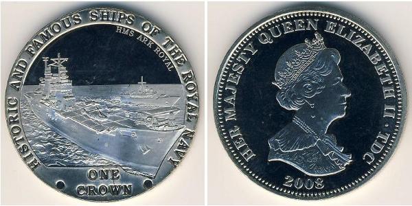 1 Крона Трістан-да-Кунья Нікель/Мідь Єлизавета II (1926-2022)