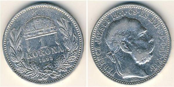 1 Крона Австро-Венгрия (1867-1918) Серебро Франц Иосиф I (1830 - 1916)