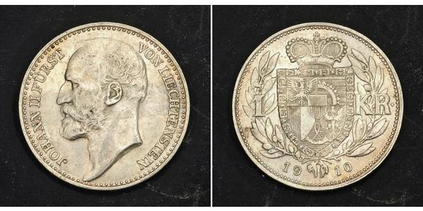 1 Крона Лихтенштейн Серебро Johann II, Prince of Liechtenstein (1840-1929)