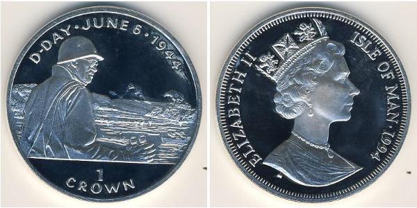 1 Крона Остров Мэн Серебро Елизавета II (1926-2022)