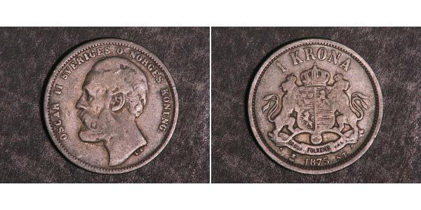 1 Крона Швеция Серебро Оскар II (1829-1907)