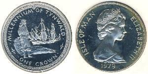 1 Крона Острів Мен Срібло Єлизавета II (1926-2022)