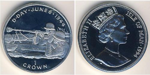 1 Крона Острів Мен Срібло Єлизавета II (1926-2022)