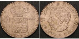 1 Крона Швеція Срібло Густав VI (1882 - 1973)