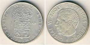 1 Крона Швеція Срібло Густав VI (1882 - 1973)