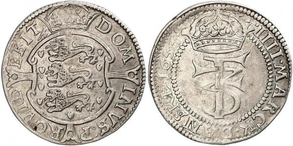 1 Крона / 4 Марка Дания Серебро Фредерик III (король Дании) (1609 -1670)