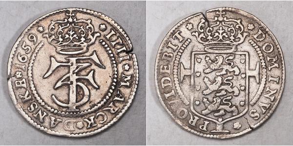 1 Крона / 4 Марка Данія Срібло Фредерік III (король Данії) (1609 -1670)