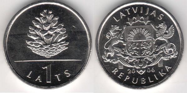 1 Лат Латвія (1991 - ) Нікель/Мідь 