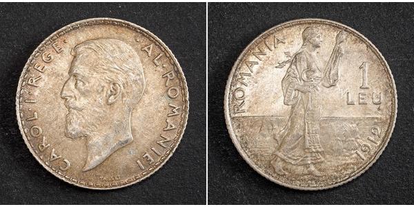 1 Лей Королівство Румунія (1881-1947) Срібло Carol I of Romania (1839 - 1914)