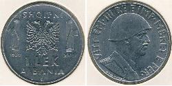 1 Лек Королевство Албании (1939-1943) Нержавеющая сталь Виктор Эммануил III (1869 - 1947)
